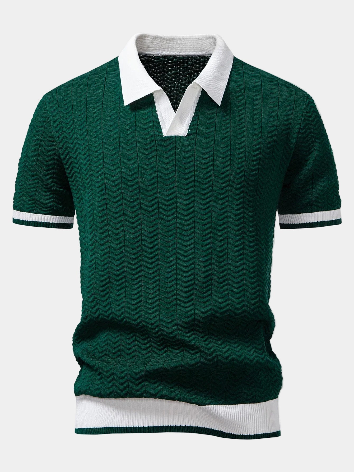 Bradley | Men's Textured Short Sleeve Slim Fit Polo Shirt