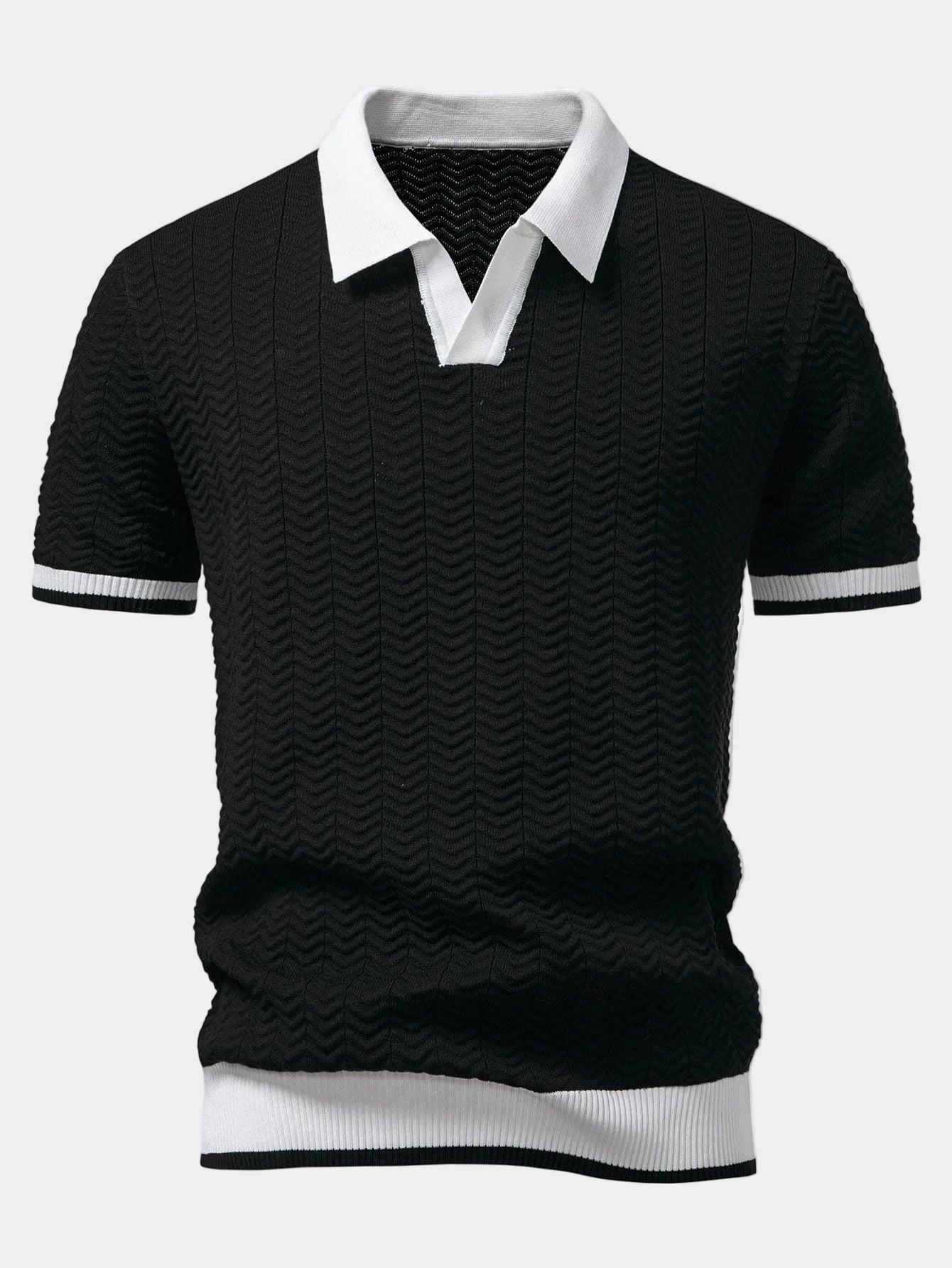 Bradley | Men's Textured Short Sleeve Slim Fit Polo Shirt
