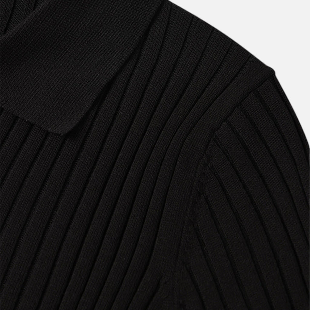 Branden | Men’s Textured Ribbed Short Sleeve Polo Shirt