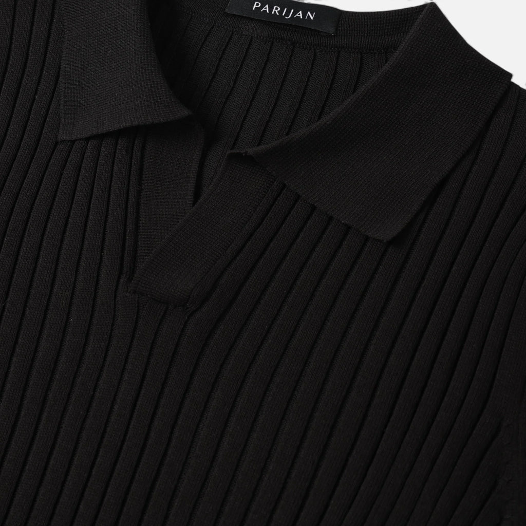 Branden | Men’s Textured Ribbed Short Sleeve Polo Shirt