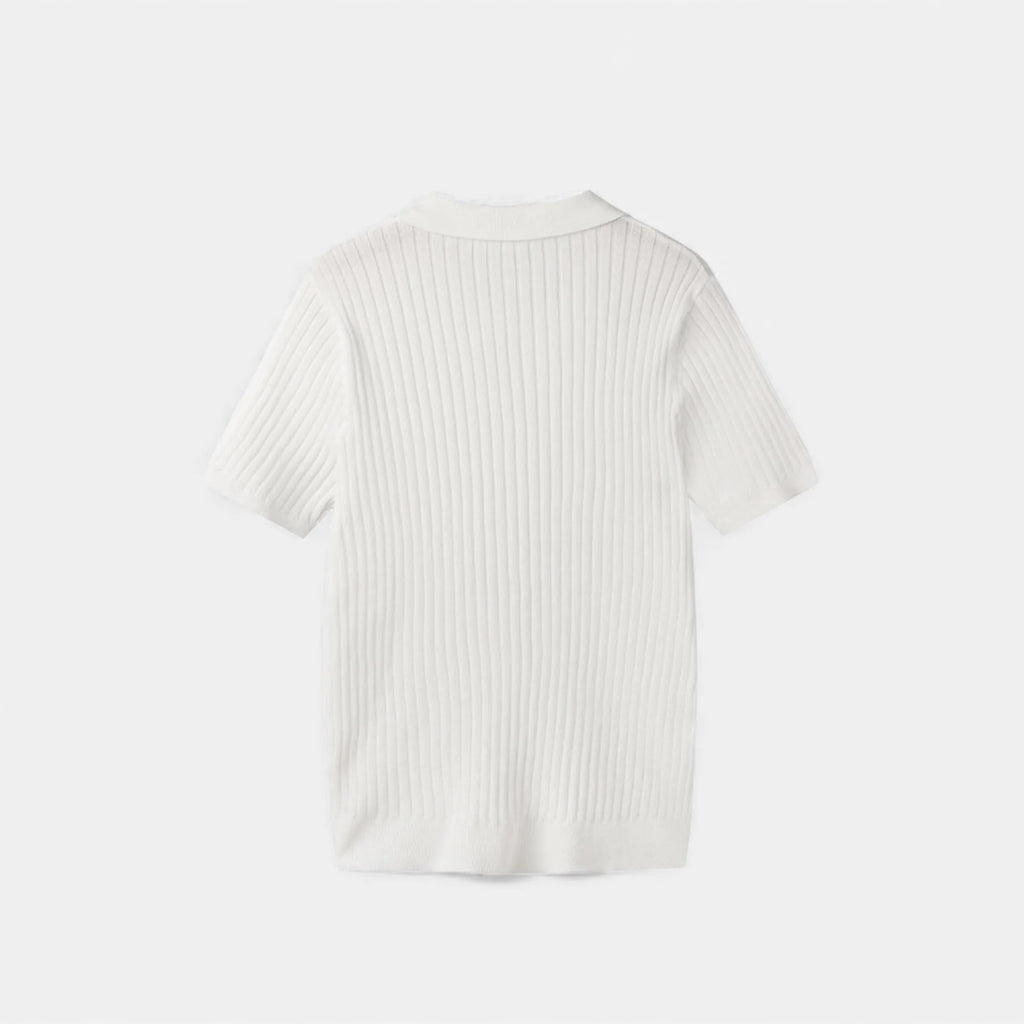 Branden | Men’s Textured Ribbed Short Sleeve Polo Shirt