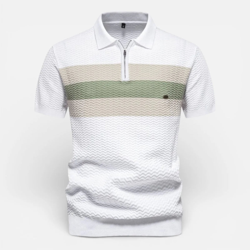 Brandon | Men’s Chevron Stripe Collared Polo Shirt