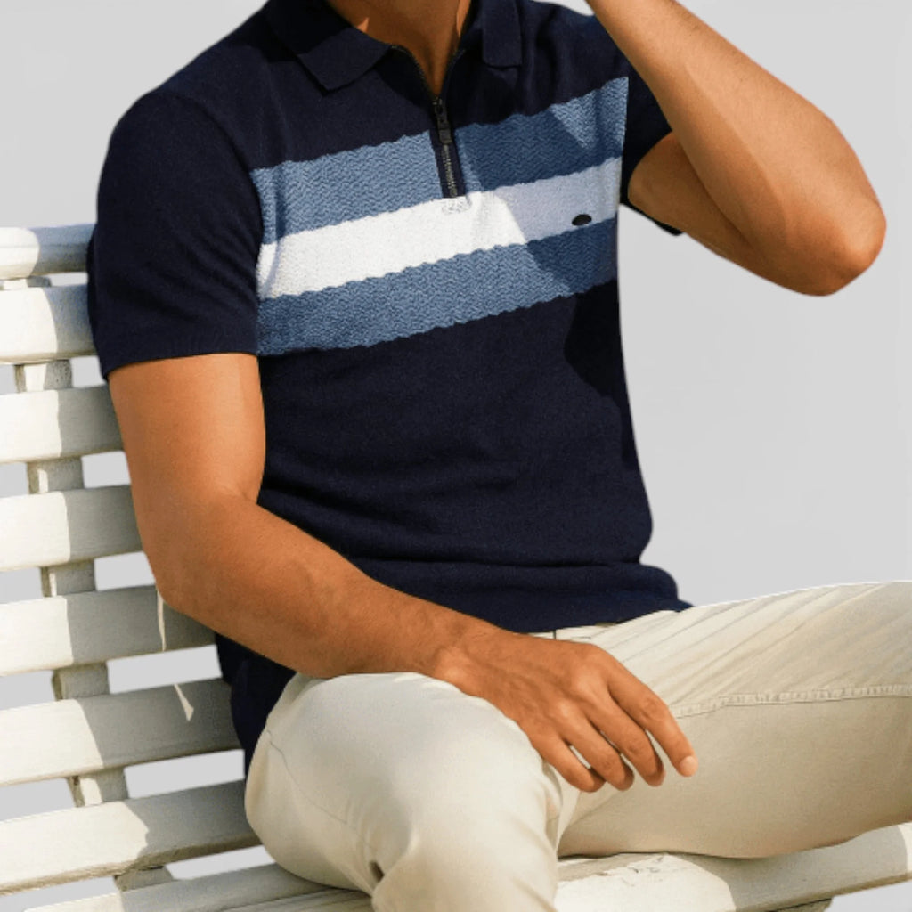 Brandon | Men’s Chevron Stripe Collared Polo Shirt
