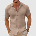 Braxton | Men’s Short Sleeve Turn Down Collar Textured Shirt