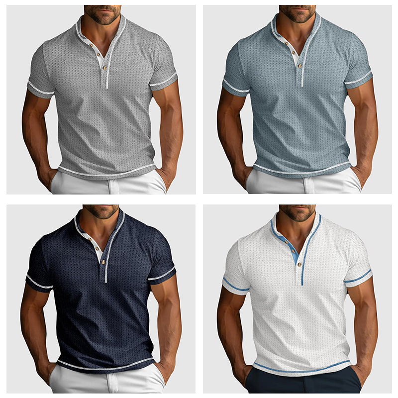 Brenden | Men’s Short Sleeve Henley Polo Summer Shirt