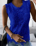 Brenna | Women’s Round Neck Sheer Detail Floral Summer Top
