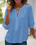 Bria | Women’s V Neck Pleated Minimalist Summer Top