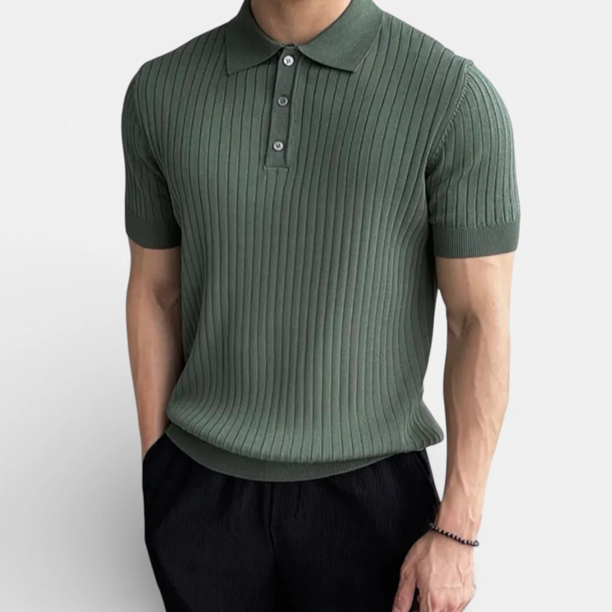 Brighton | Men’s Short Sleeve Vertical Stripe Polo Shirt
