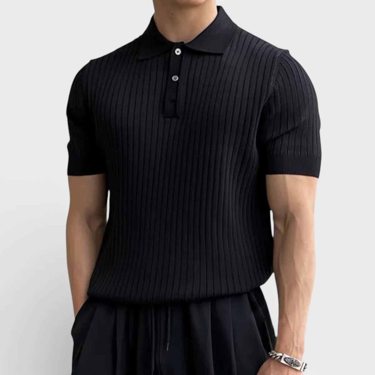 Brighton | Men’s Short Sleeve Vertical Stripe Polo Shirt