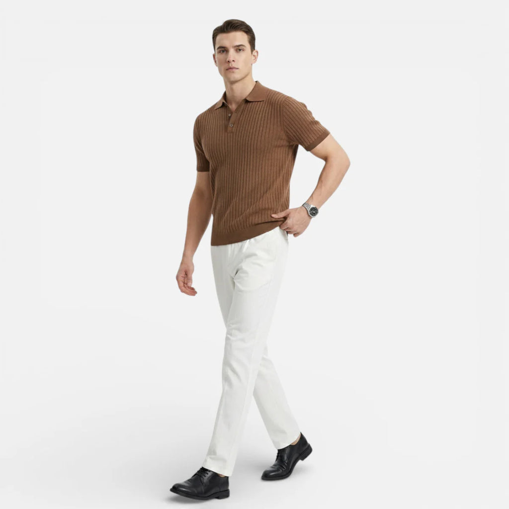 Brighton | Men’s Short Sleeve Vertical Stripe Polo Shirt