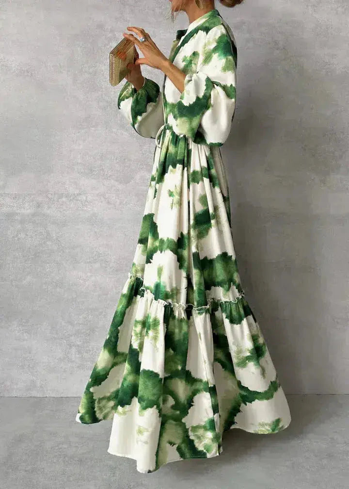 Bristol | Women's Printed Long Sleeve Flowy Wedding Guest Dress