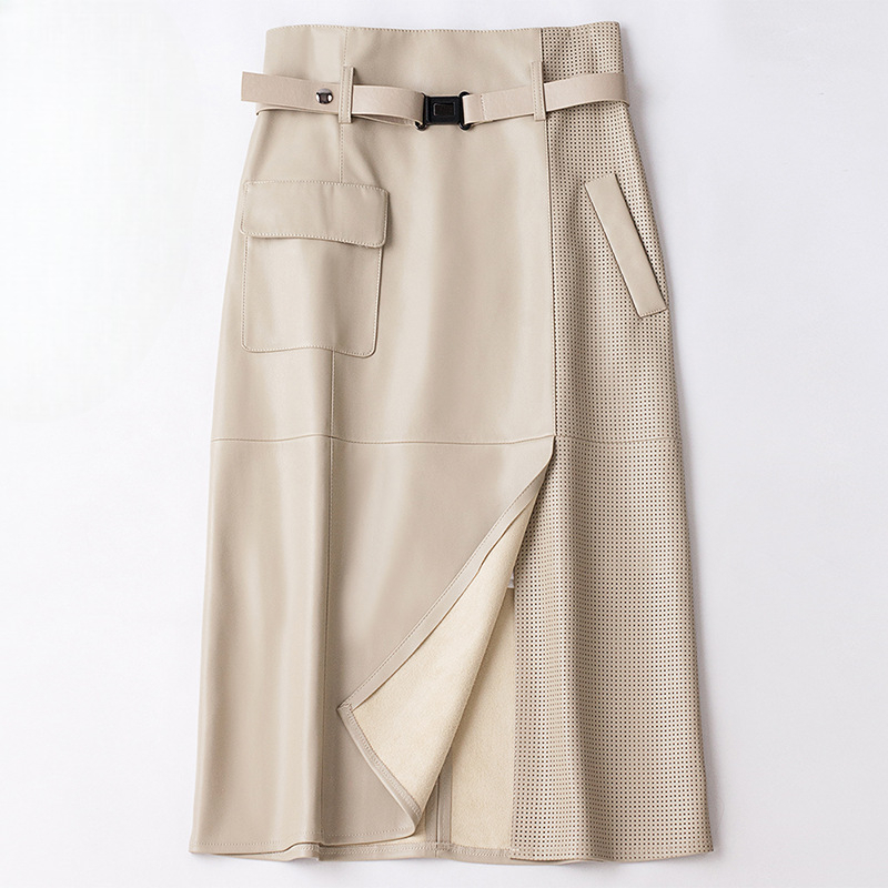 Brittney | Women's Belted Asymmetrical Pocket Skirt