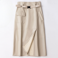 Brittney | Women's Belted Asymmetrical Pocket Skirt
