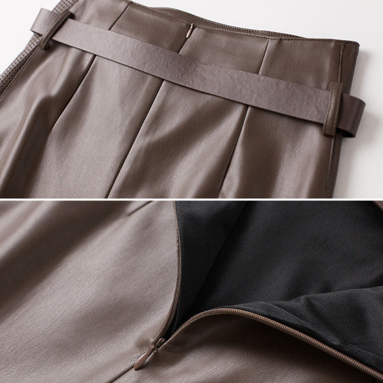 Brittney | Women's Belted Asymmetrical Pocket Skirt