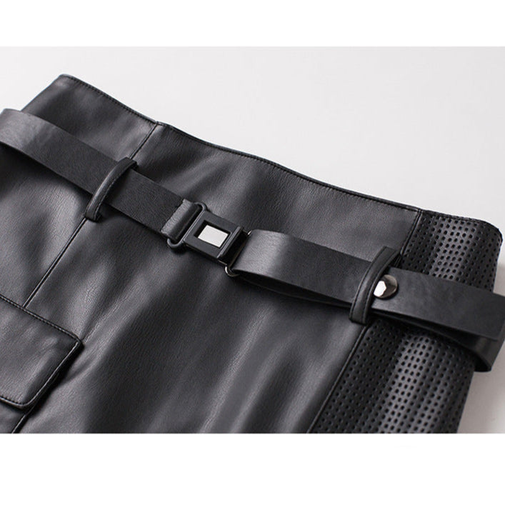 Brittney | Women's Belted Asymmetrical Pocket Skirt