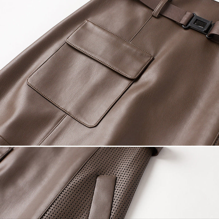 Brittney | Women's Belted Asymmetrical Pocket Skirt