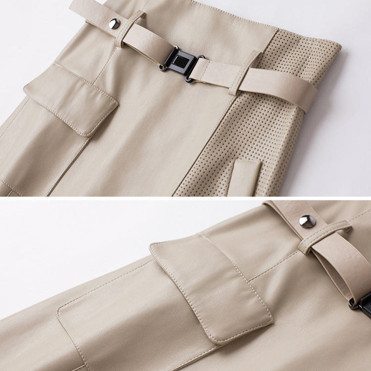 Brittney | Women's Belted Asymmetrical Pocket Skirt