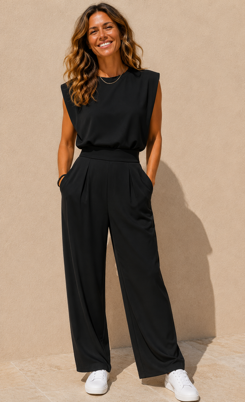 Brooklynn | Women's High Waisted Wide Leg Jumpsuit