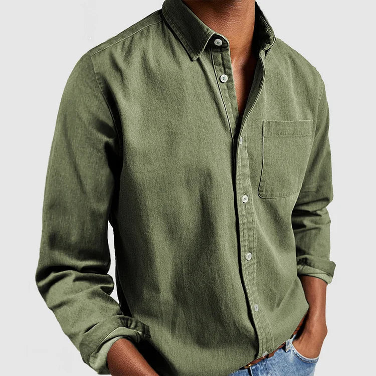 Bruce | Men’s Long Sleeve Button Up Pocket Shirt