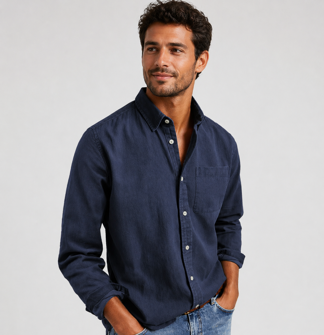 Bruce | Men’s Long Sleeve Button Up Pocket Shirt