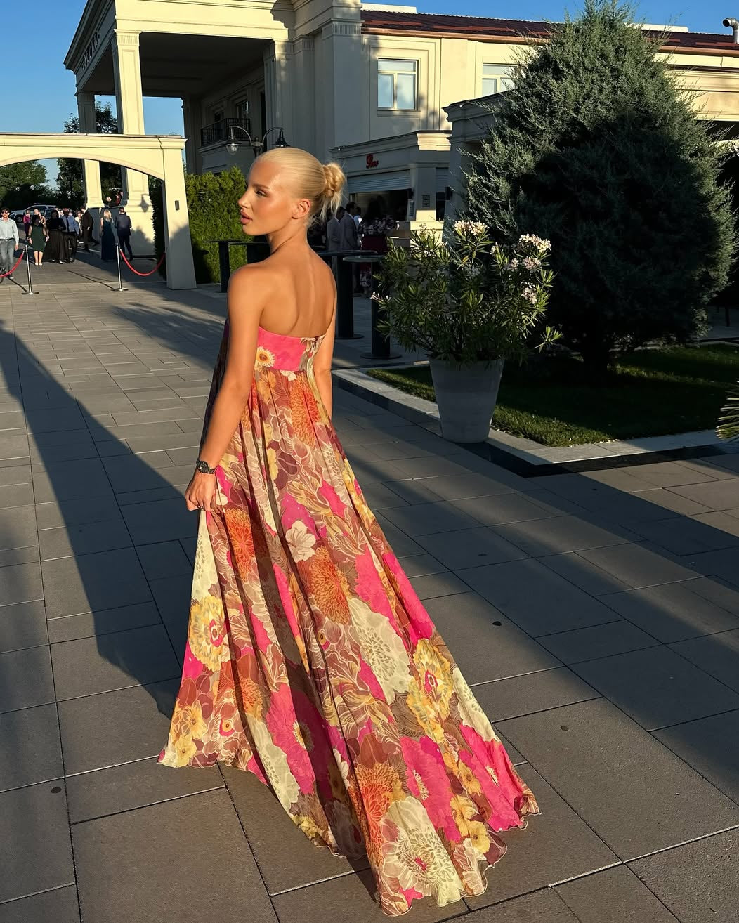 Cadence | Women's Floral Strapless Wedding Guest Maxi Dress