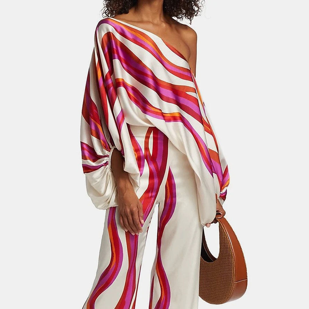Callie | Women's Off Shoulder Long Sleeve Two Piece Set