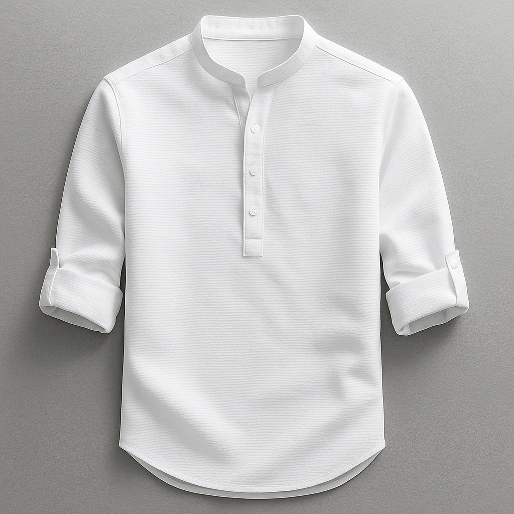 Camden | Men's Mandarin Collar Button Front Dress Shirt