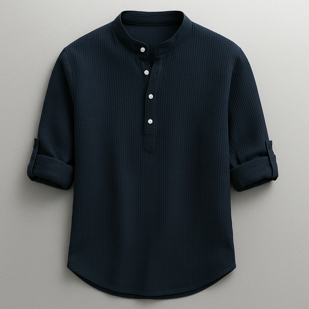 Camden | Men's Mandarin Collar Button Front Dress Shirt