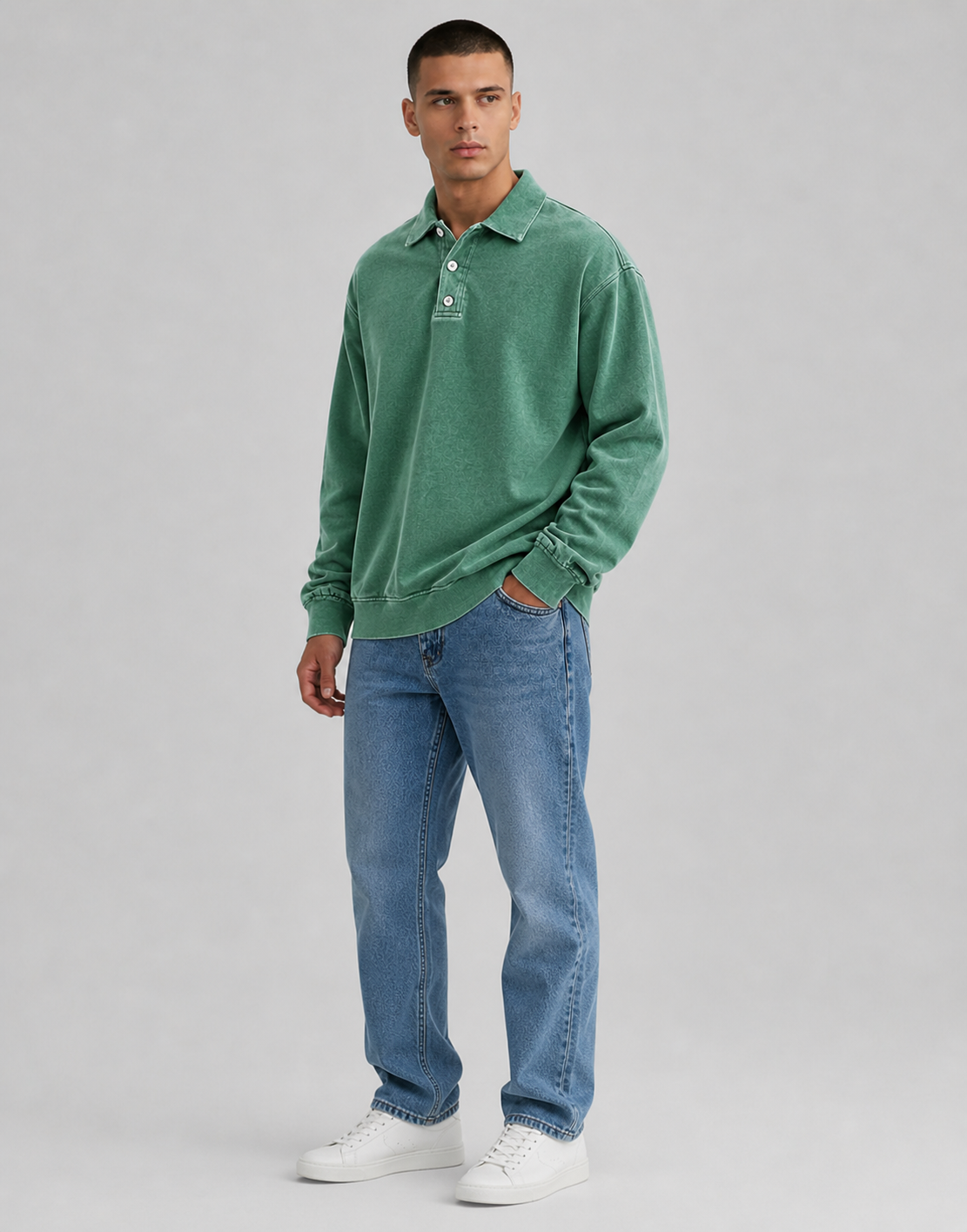 Cameron | Men’s Long Sleeve Button Polo Shirt