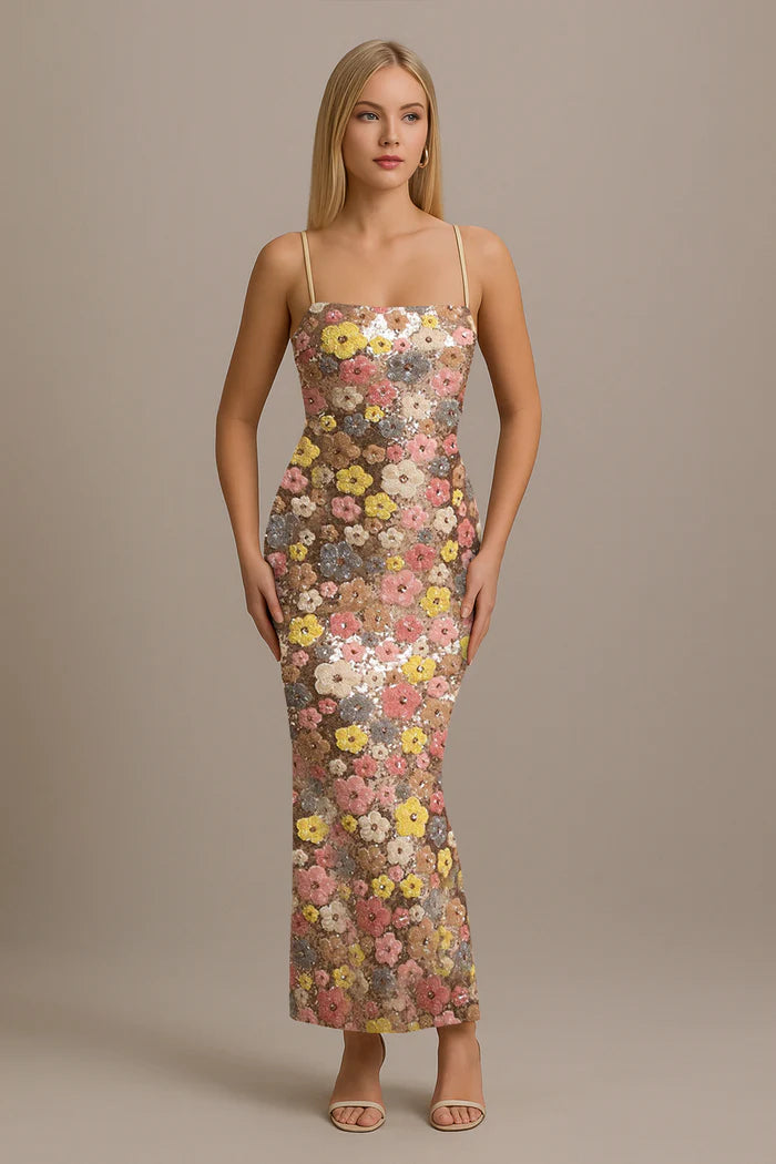 Candice | Women's Strappy Floral Wedding Guest Dress