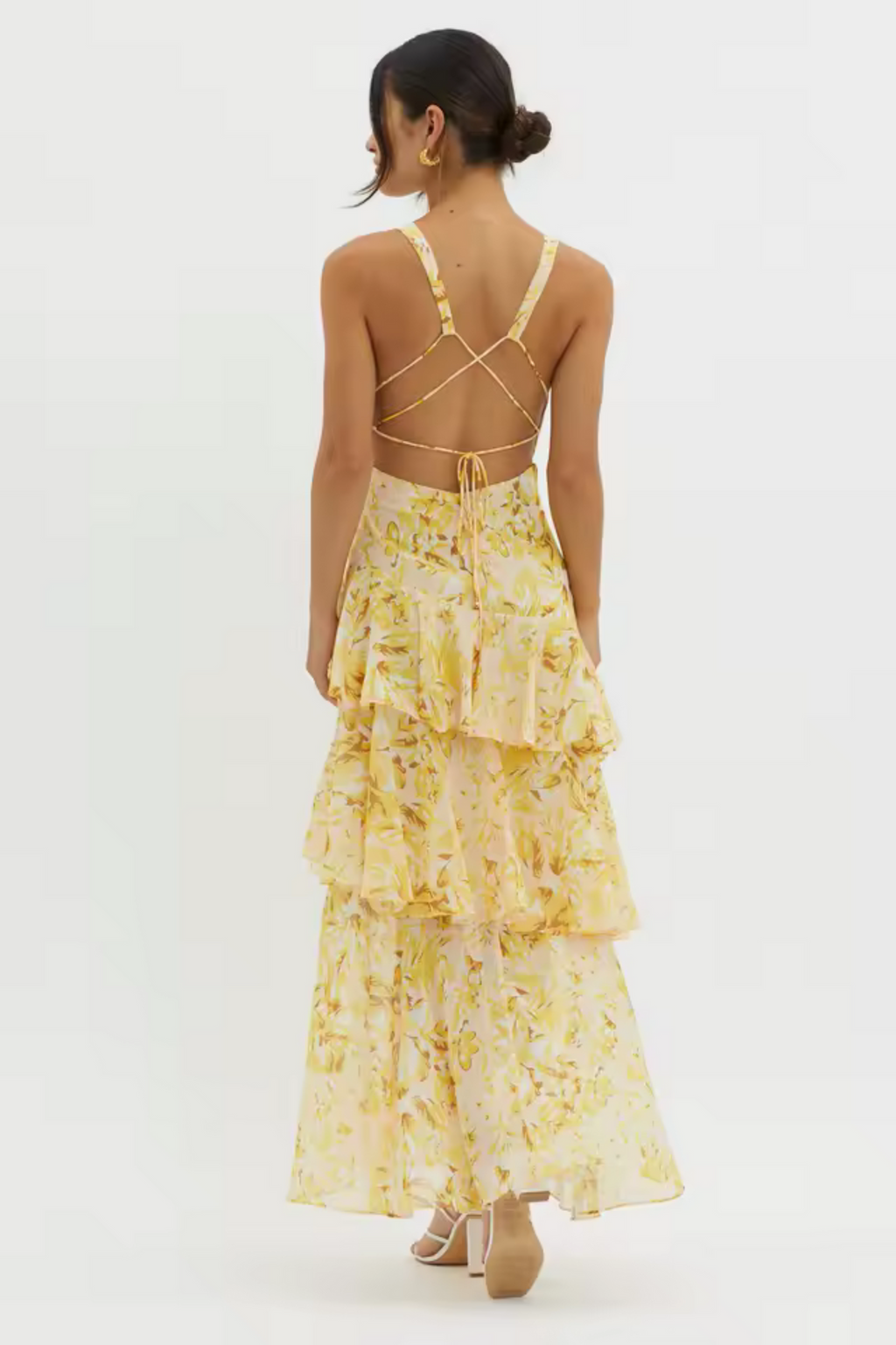 Carissa | Women’s Floral Flowy V Neck Backless Maxi Dress