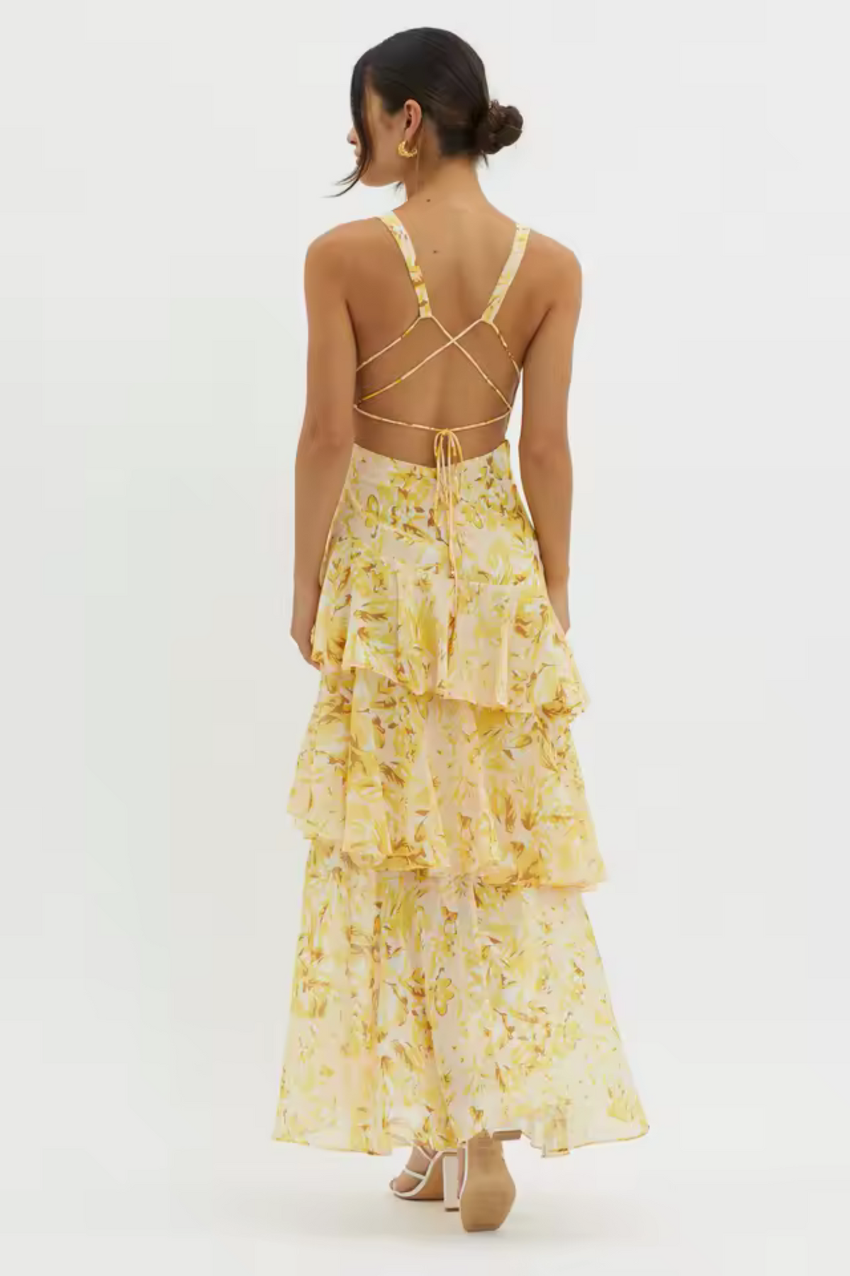 Carissa | Women’s Floral Flowy V Neck Backless Maxi Dress