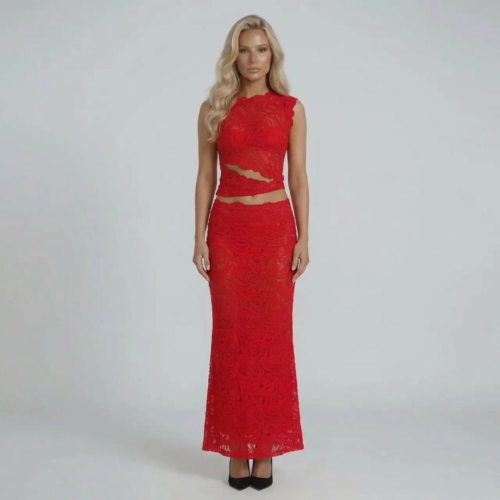 Carla | Women’s Sleeveless High Round Neck Two Piece Set