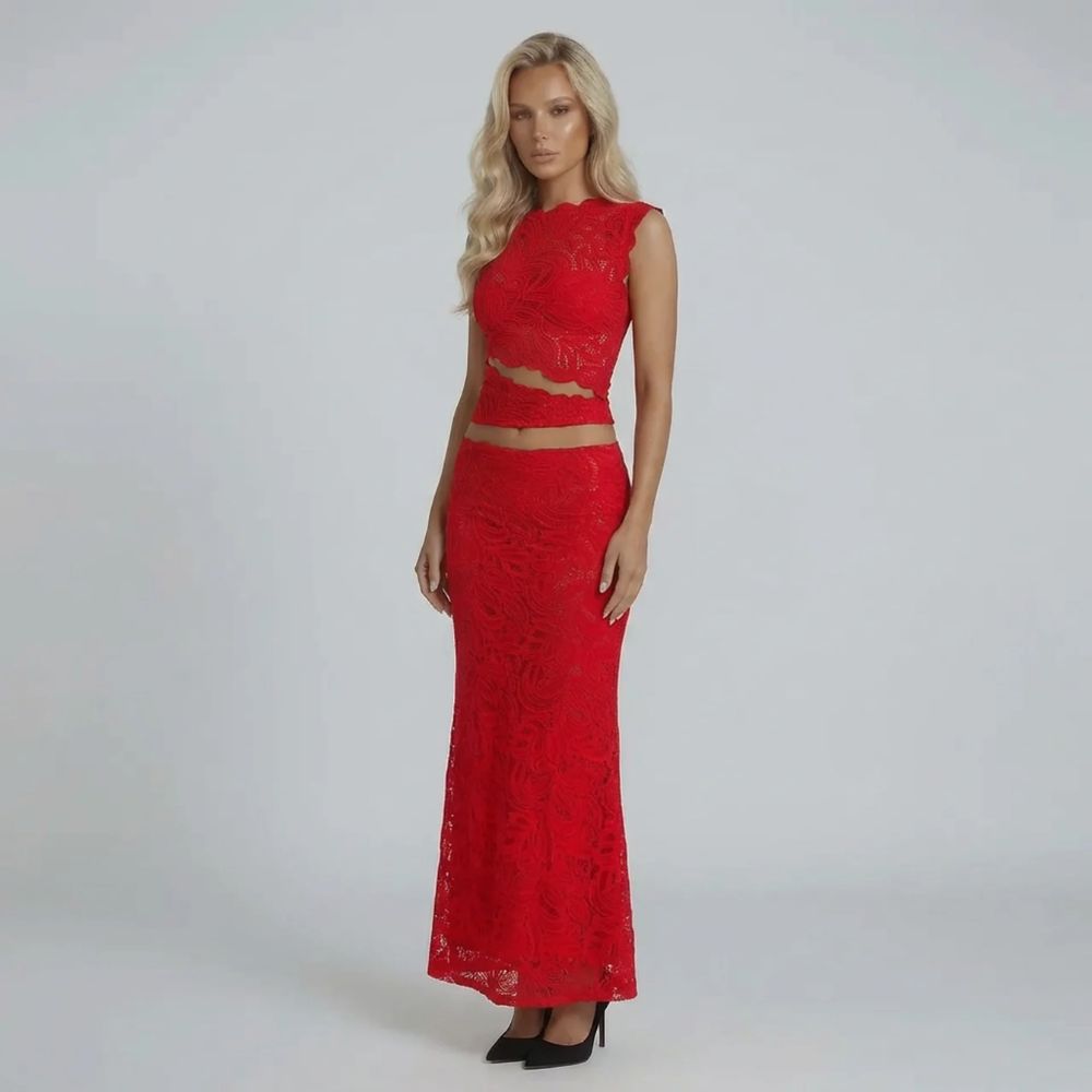 Carla | Women’s Sleeveless High Round Neck Two Piece Set