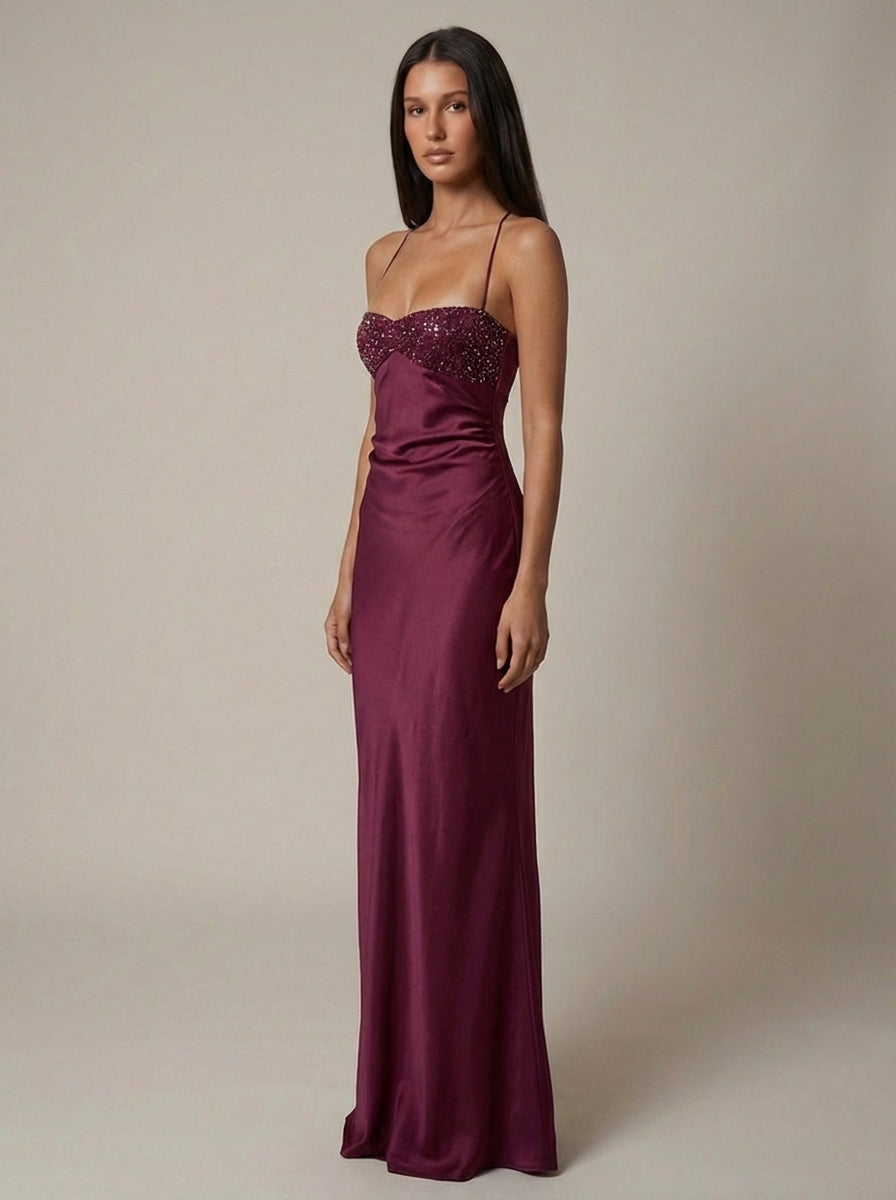 Carlee | Women’s Sweetheart Neck Sleeveless Maxi Dress