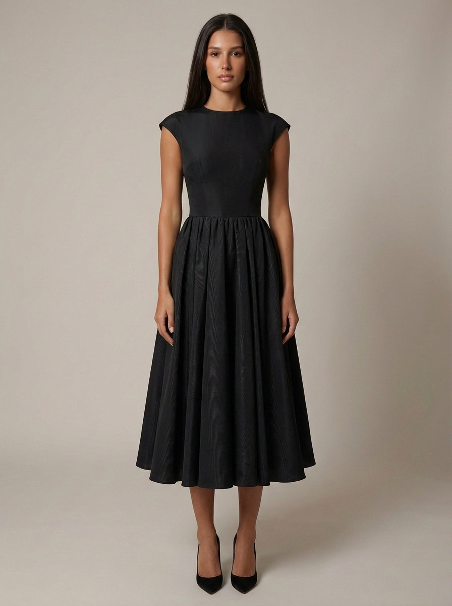Carlene | Women’s Sleeveless Open Back Pleated Midi Dress
