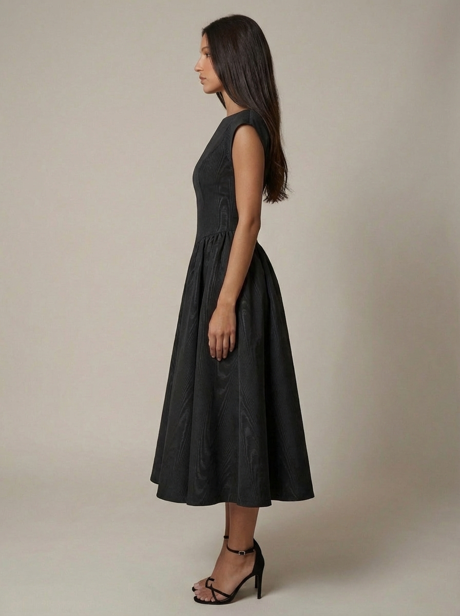Carlene | Women’s Sleeveless Open Back Pleated Midi Dress