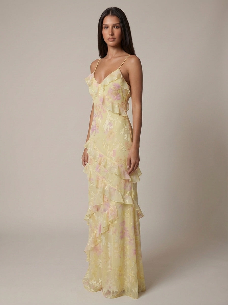Carlie | Women’s Floral Flowy V Neck Wedding Guest Dress