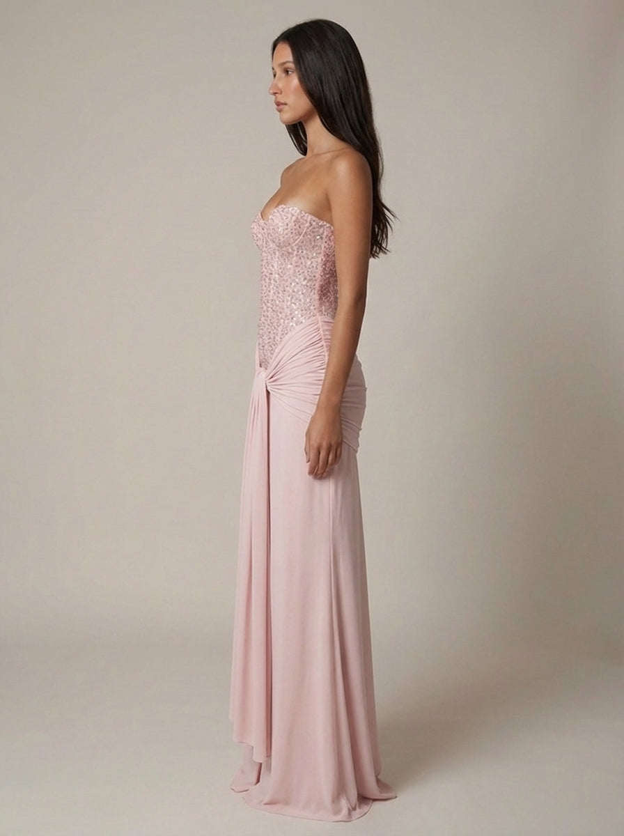 Carlin | Women’s Sweetheart Neck Draped Wedding Guest Dress