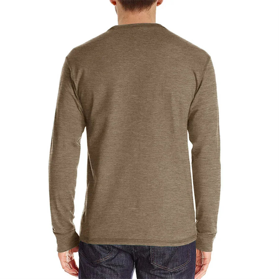 Carlton | Men’s Long Sleeve Crew Neck Henley Shirt