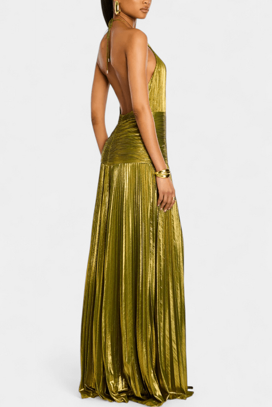 Carly | Women’s High Slit Halter Neck Maxi Dress