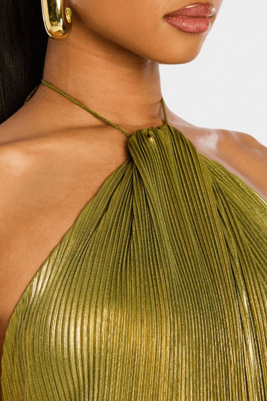 Carly | Women’s High Slit Halter Neck Maxi Dress