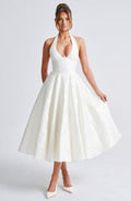 Carmela | Women’s Backless Sleeveless Halter Neck Midi Dress