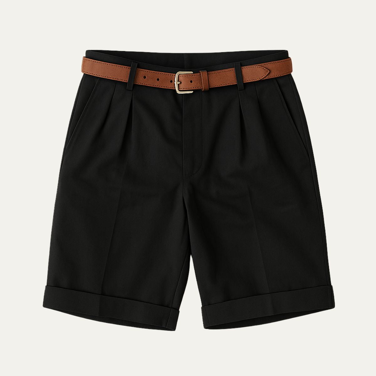 Carmelo | Men's Pleated Side Pocket Belt Loop Shorts