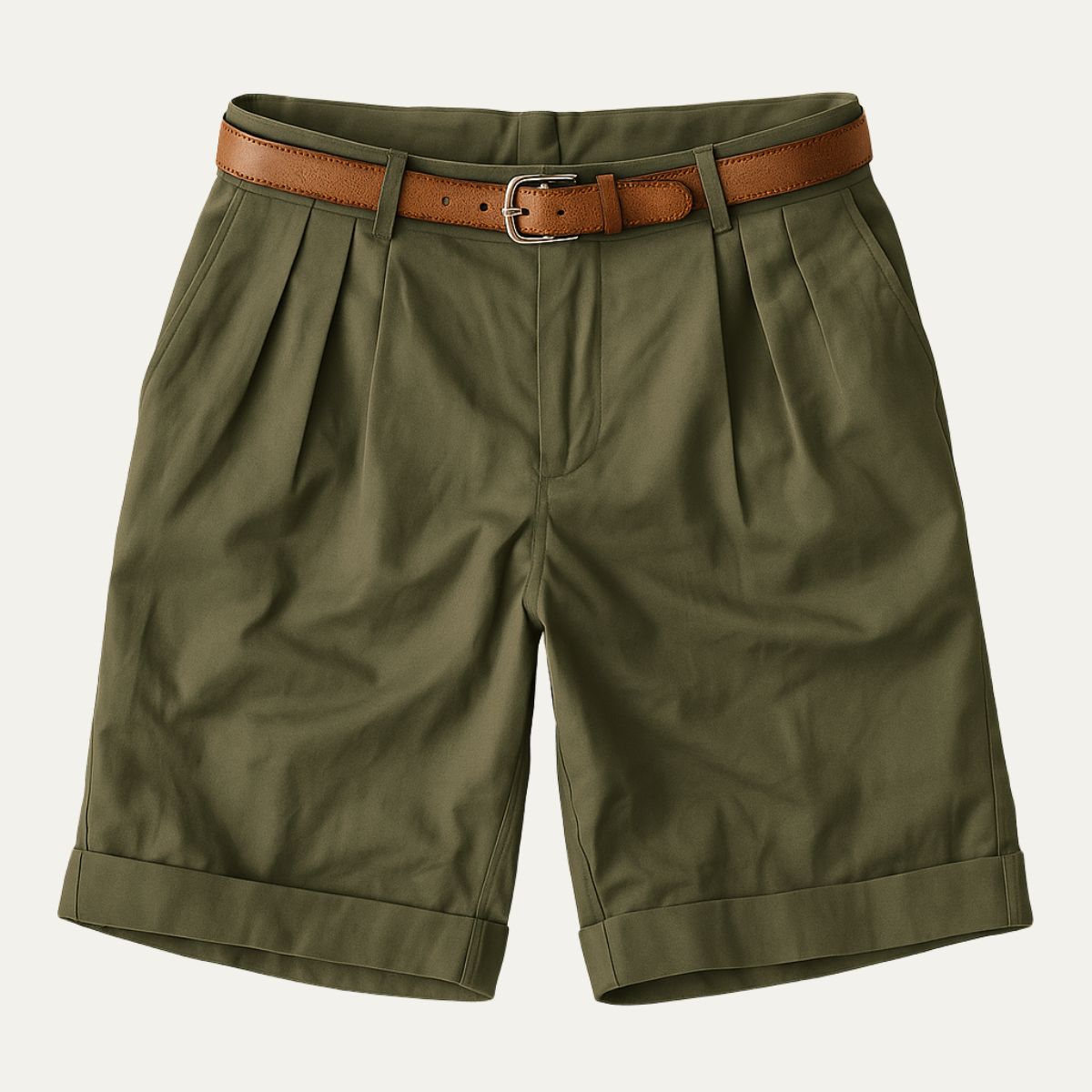 Carmelo | Men's Pleated Side Pocket Belt Loop Shorts