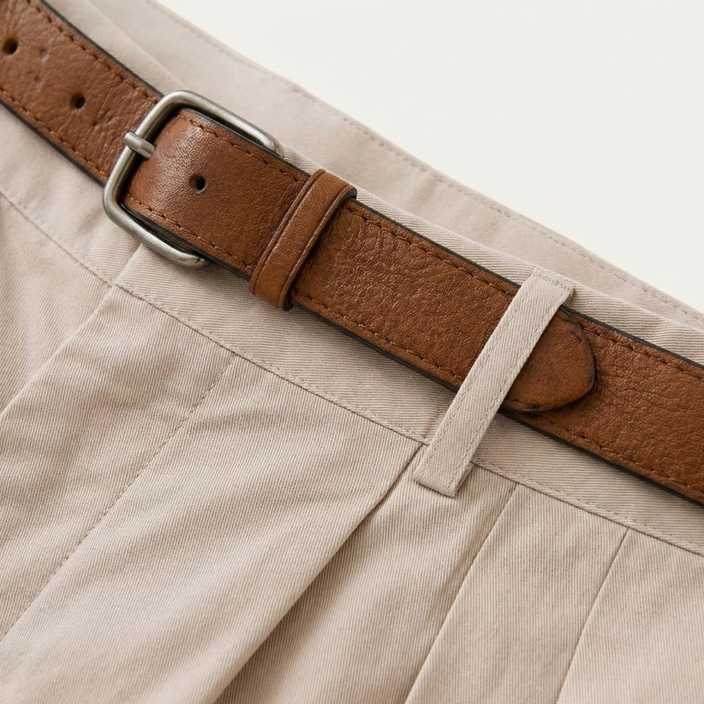 Carmelo | Men's Pleated Side Pocket Belt Loop Shorts