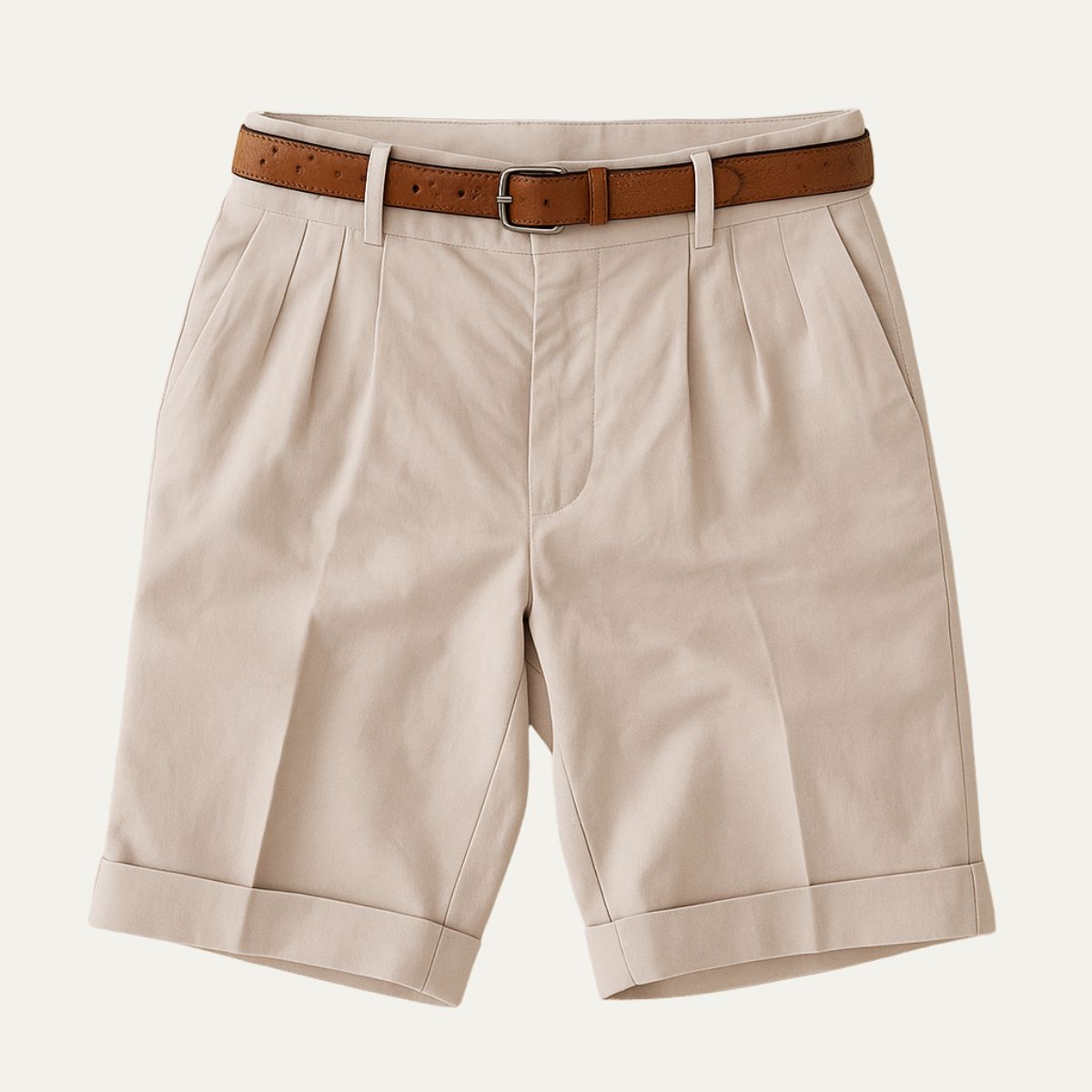 Carmelo | Men's Pleated Side Pocket Belt Loop Shorts