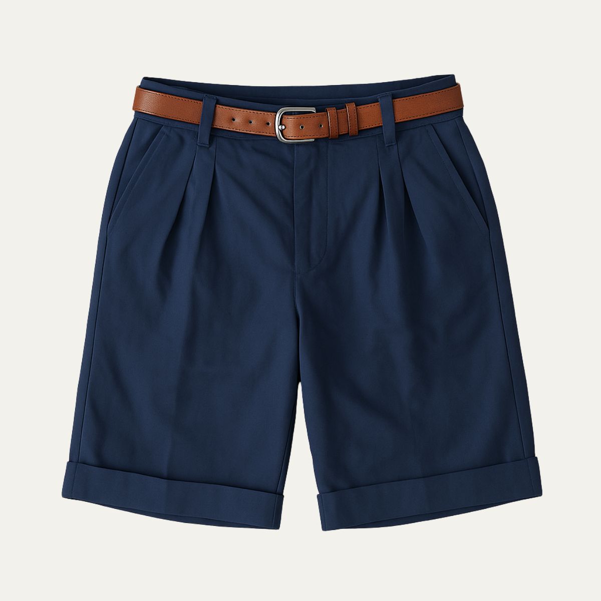 Carmelo | Men's Pleated Side Pocket Belt Loop Shorts