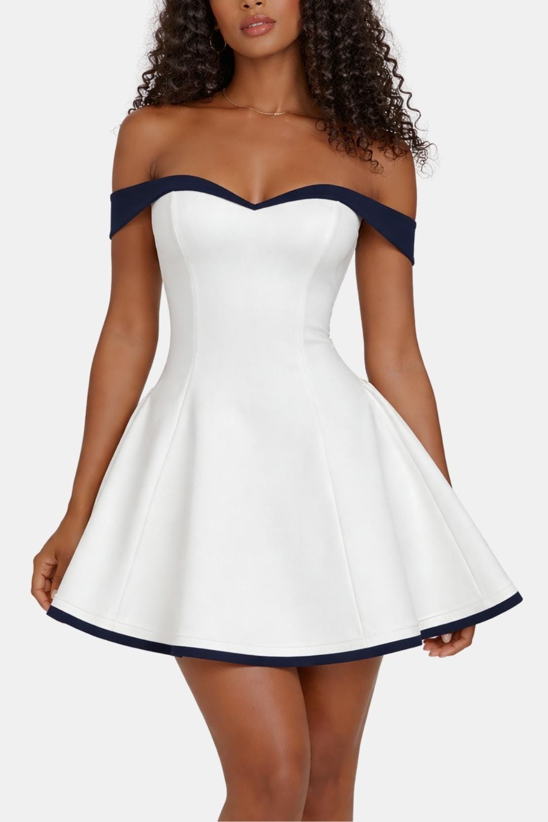 Carmen | Women’s Off Shoulder Sweetheart Neck Grad Party Mini Dress