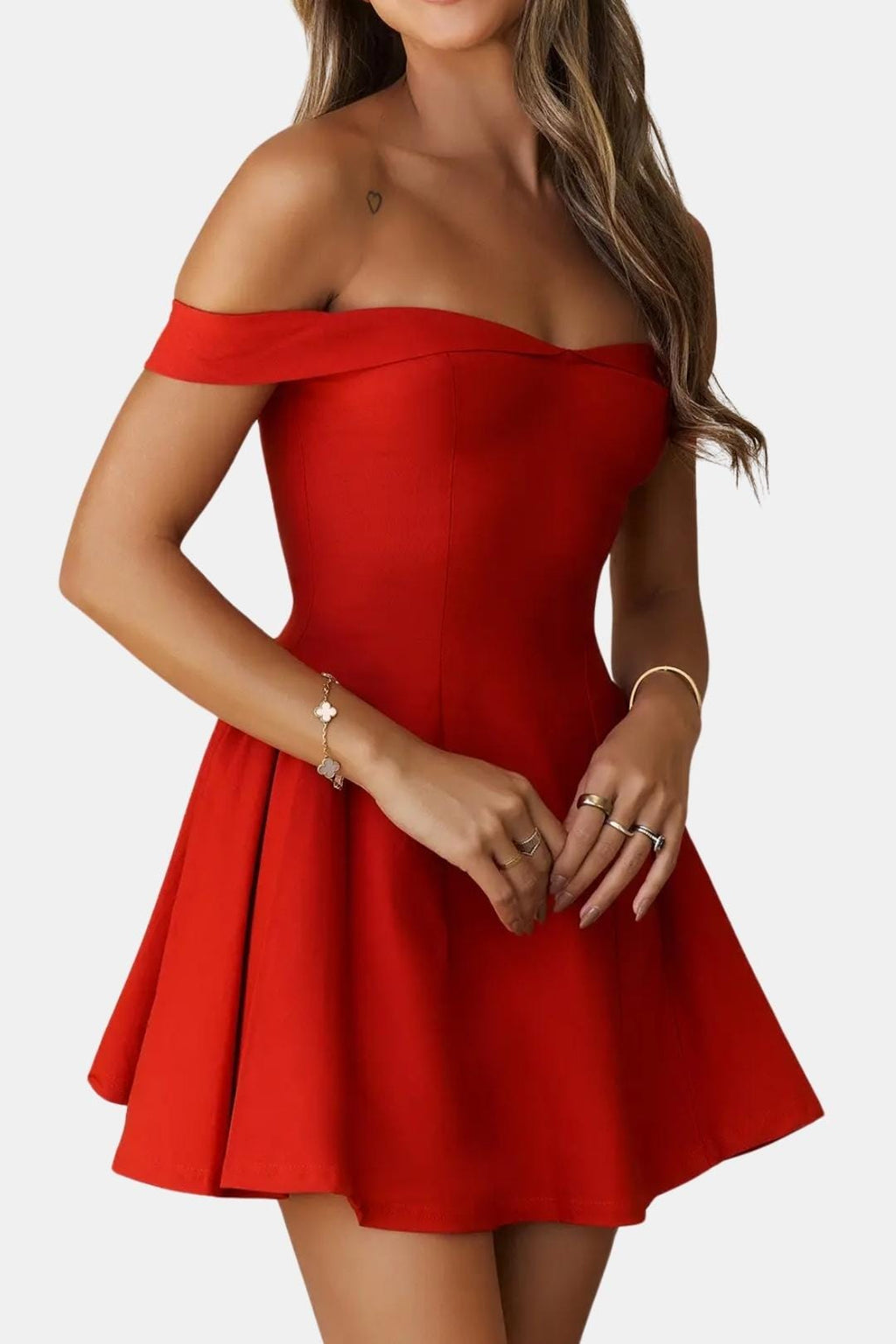 Carmen | Women’s Off Shoulder Sweetheart Neck Grad Party Mini Dress